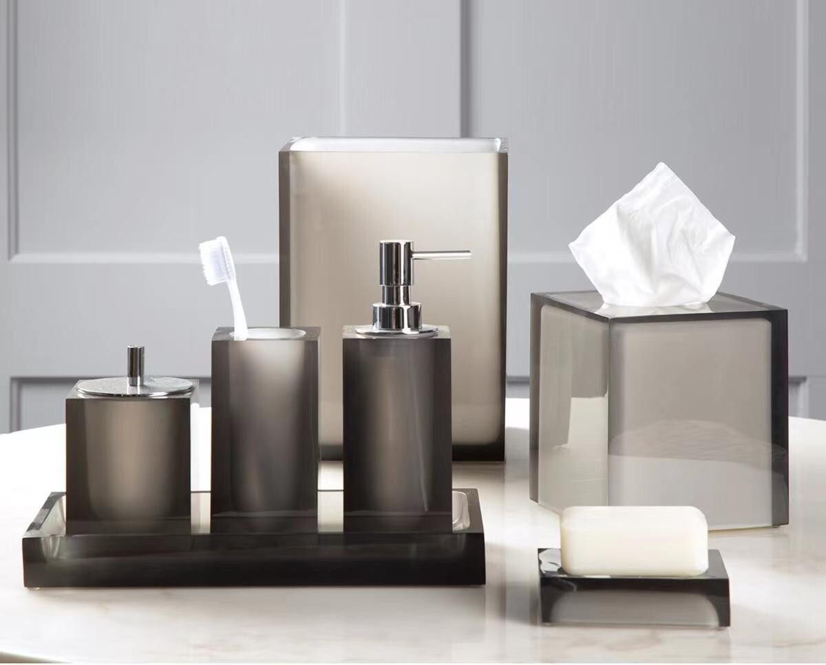 Luxury hotel bathroom wooden tissue box holder