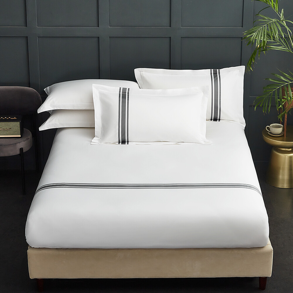 OEM Factory Wholesale Collection Hotel 100% Cotton  Fitted Bed Sheet Bed Linen for Home and Hotel Bedding