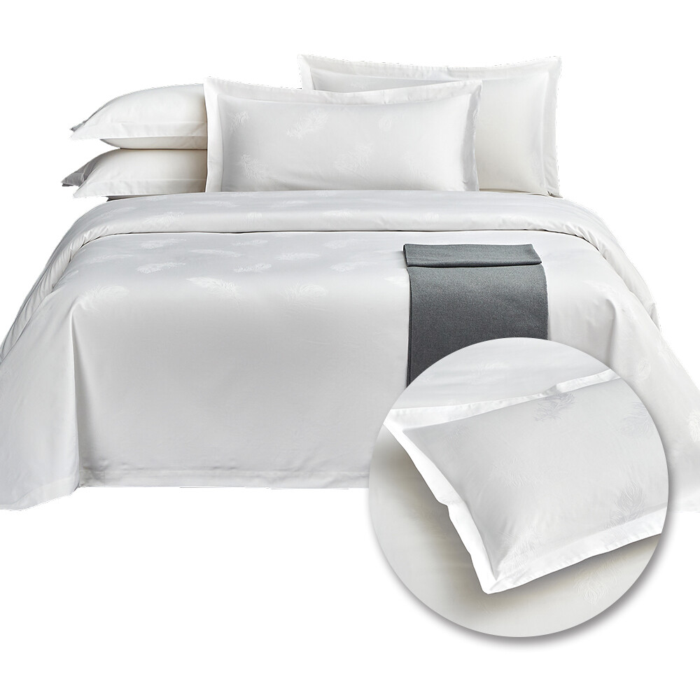 Customized 100% pure cotton soft skin friendly hotel pure white bedding, environmentally friendly bed sheets, hot selling bed monoclonal antibodies, pilling