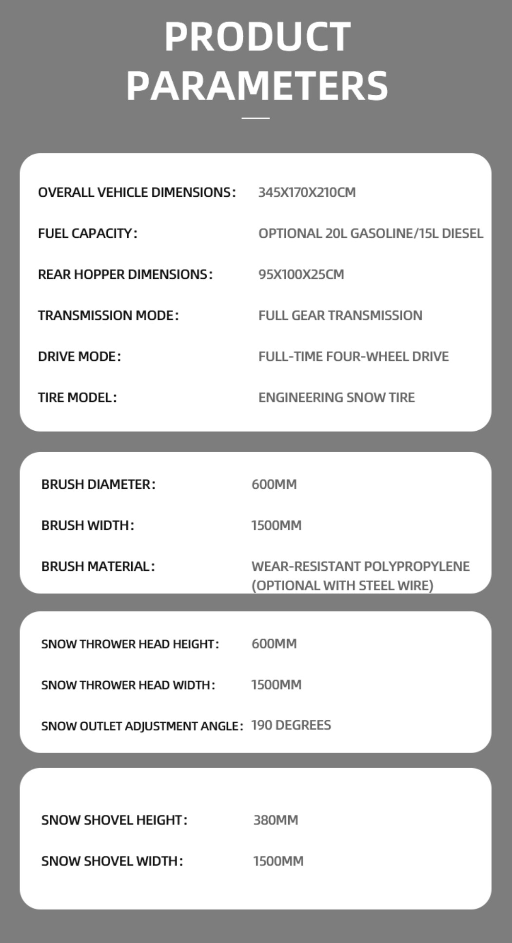 4WD Snow Removal Machine 4WD Snow Removal Machine