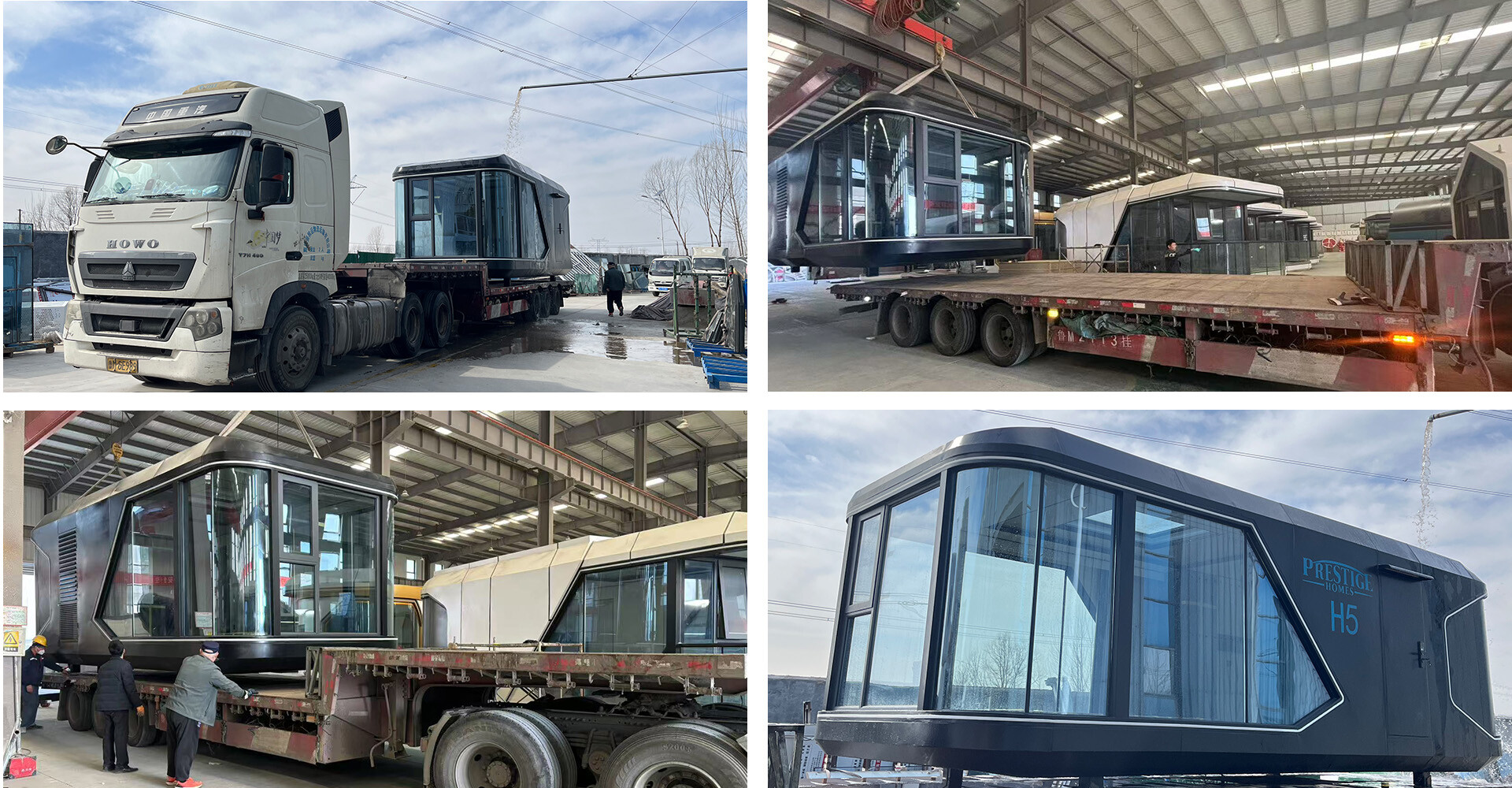 SUNINN special elegant black V5 prefabricated house for high-end homestays shipped to Romania SUNINN special elegant black V5 prefabricated house for high-end homestays shipped to Romania