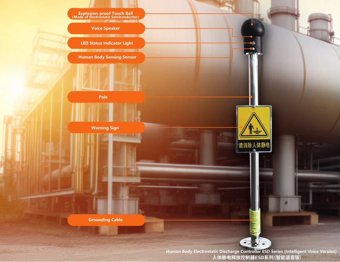 جهاز التحكم بالتفريغ الكهروستاتيكي لجسم الإنسان