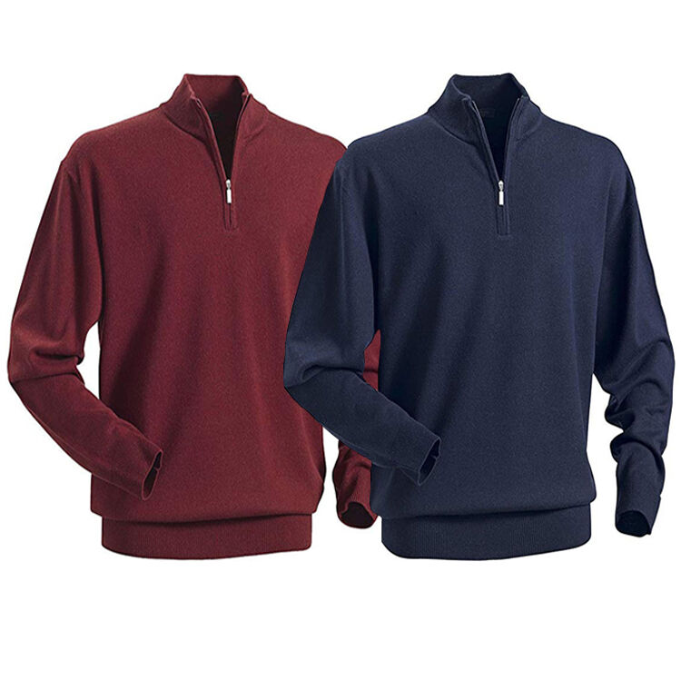 2024 Summer Fashion Custom Cotton Knit Zipper Collar Mens Polo Sweaters Men's Thick Sweaters with Zipper 2024 Summer Fashion Custom Cotton Knit Zipper Collar Mens Polo Sweaters Men's Thick Sweaters with Zipper