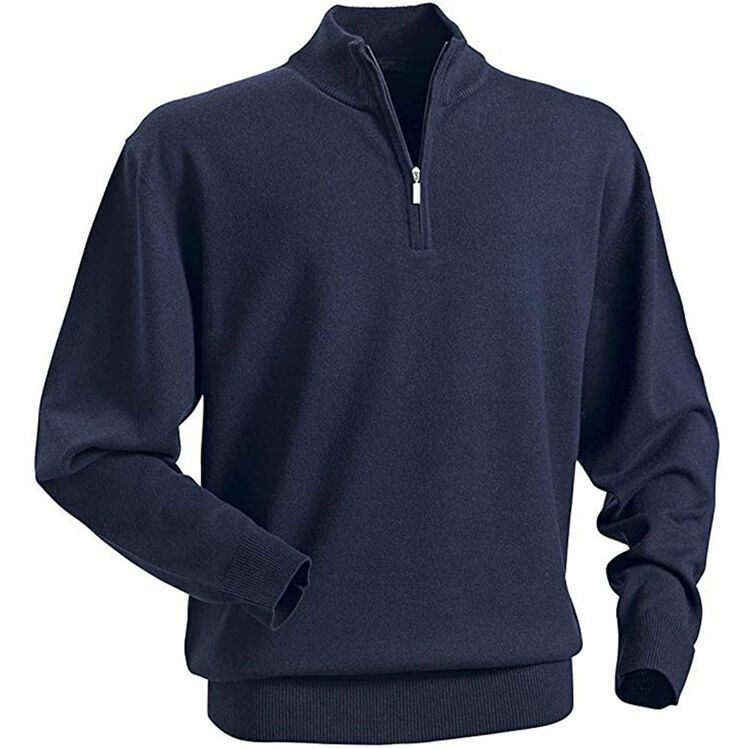 2024 Summer Fashion Custom Cotton Knit Zipper Collar Mens Polo Sweaters Men's Thick Sweaters with Zipper