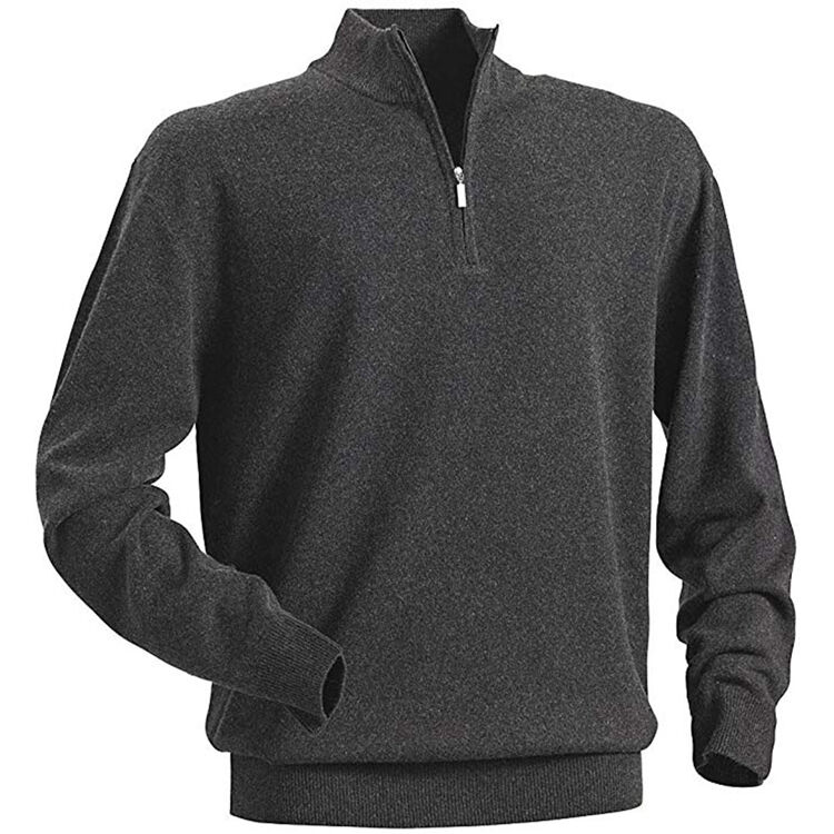 2024 Summer Fashion Custom Cotton Knit Zipper Collar Mens Polo Sweaters Men's Thick Sweaters with Zipper