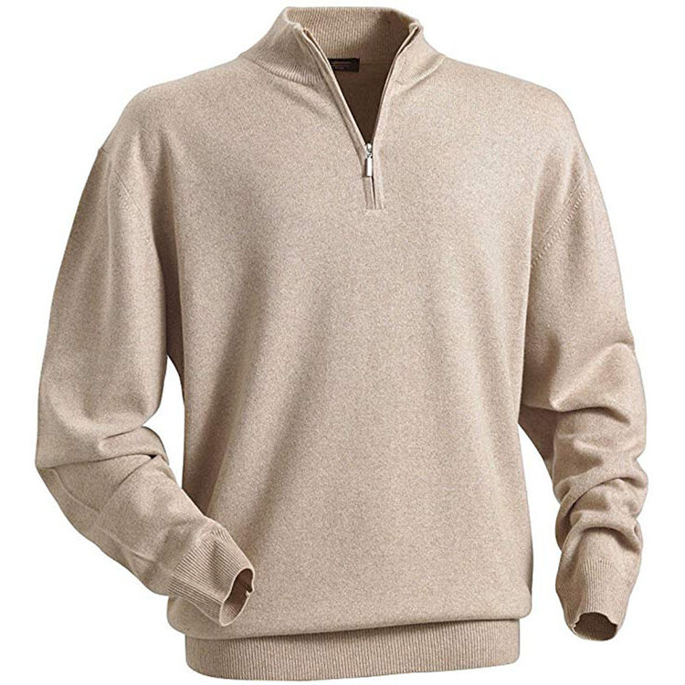 2024 Summer Fashion Custom Cotton Knit Zipper Collar Mens Polo Sweaters Men's Thick Sweaters with Zipper