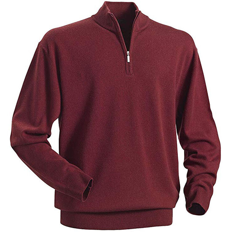 2024 Summer Fashion Custom Cotton Knit Zipper Collar Mens Polo Sweaters Men's Thick Sweaters with Zipper