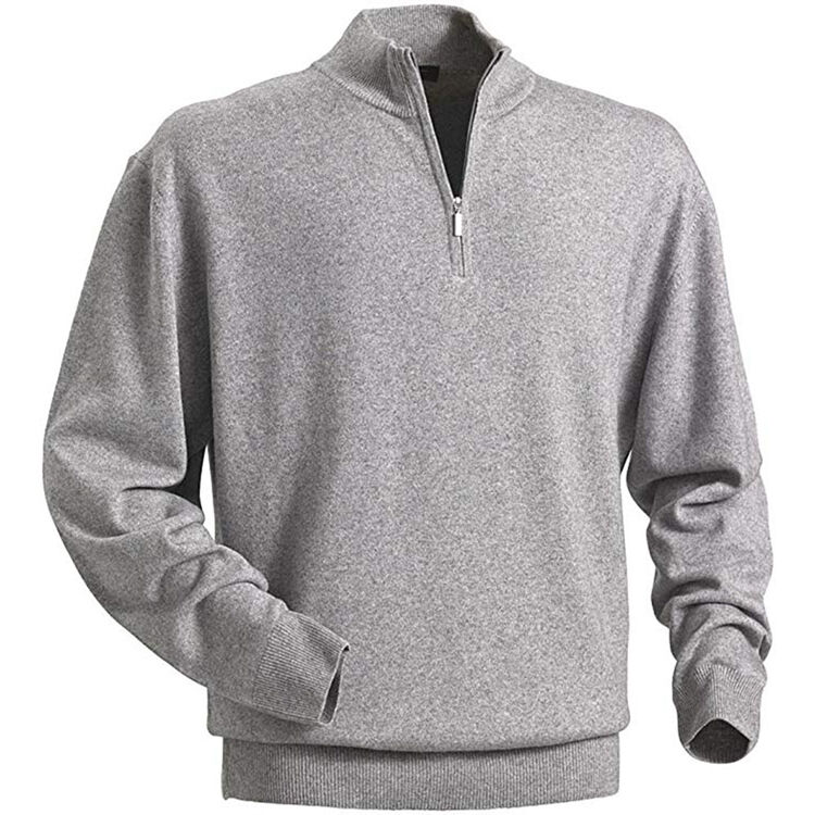 2024 Summer Fashion Custom Cotton Knit Zipper Collar Mens Polo Sweaters Men's Thick Sweaters with Zipper