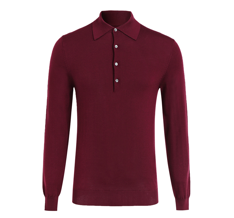 New Design Fashion Custom Autumn Knit Casual Pullover Sweater Men's Long Sleeve Wool Polo Shirt Sweater