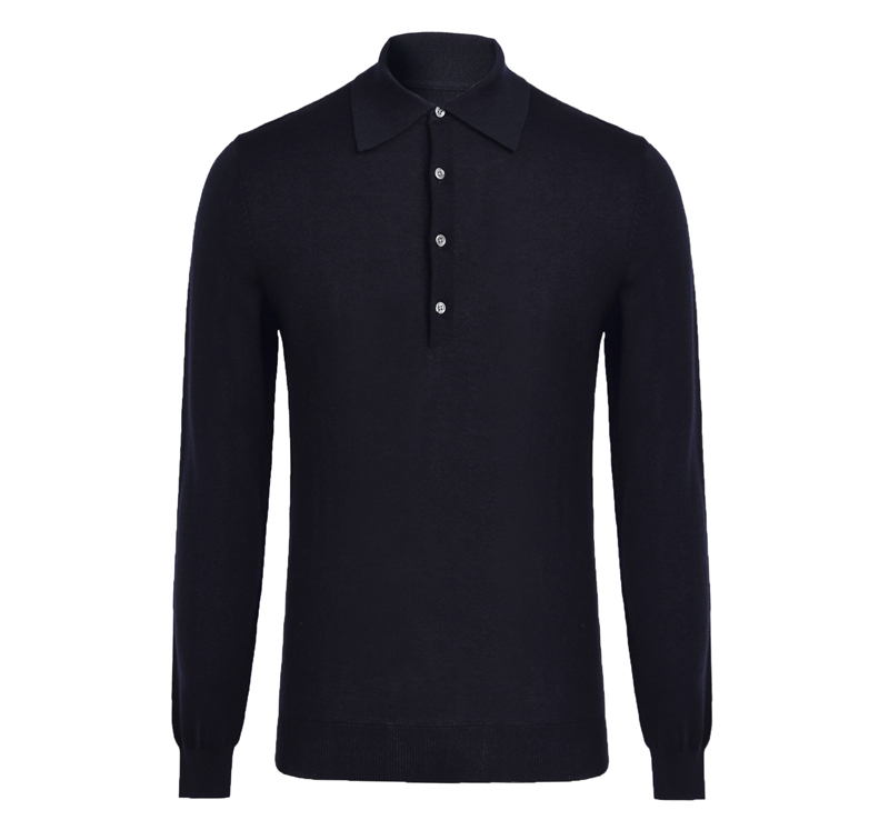 New Design Fashion Custom Autumn Knit Casual Pullover Sweater Men's Long Sleeve Wool Polo Shirt Sweater