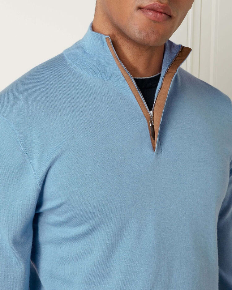 Fashion Custom Cashmere/Merino Wool/Cotton Knit High Turtle Neck Polo Sweater Plus Size Men's Thick Sweater with Zipper