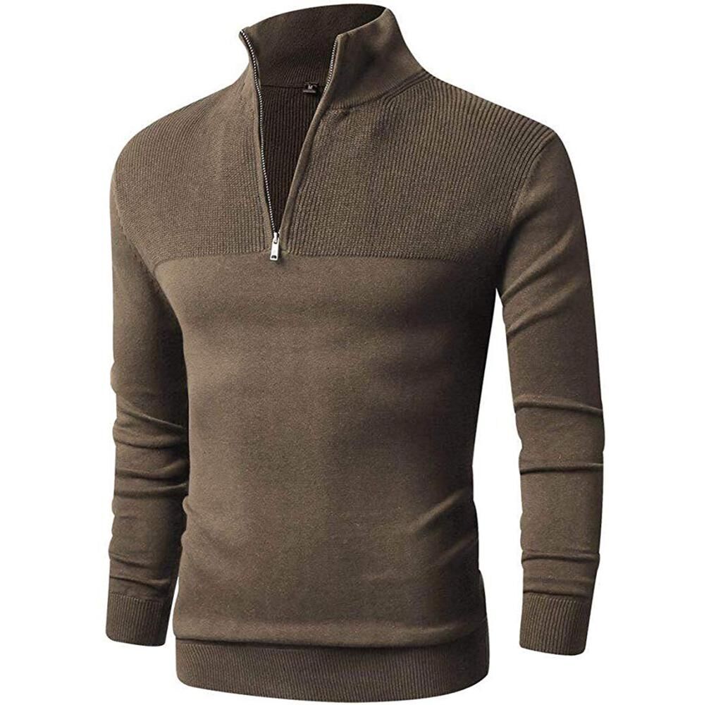 Fashion Casual Men Designer Sweater Clothing Custom Men's Winter Knit Cotton Polo Collar Plus Size Zip Sweater