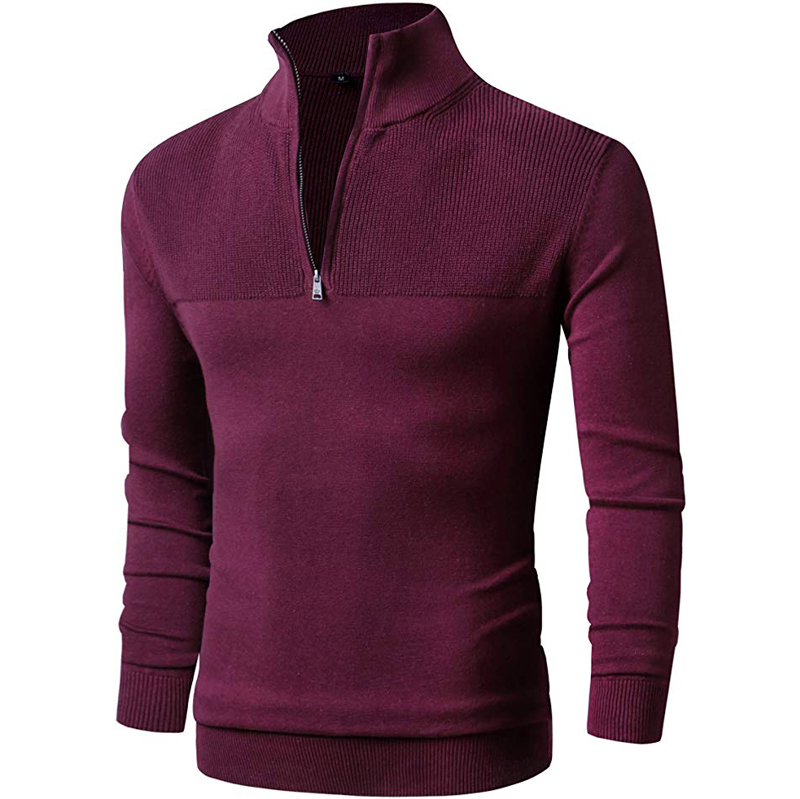 Fashion Casual Men Designer Sweater Clothing Custom Men's Winter Knit Cotton Polo Collar Plus Size Zip Sweater