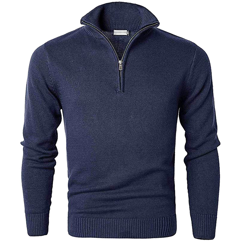 Wholesale Mens Thermal Cotton High Neck Sweaters Cable Knit Sweaters for Men
