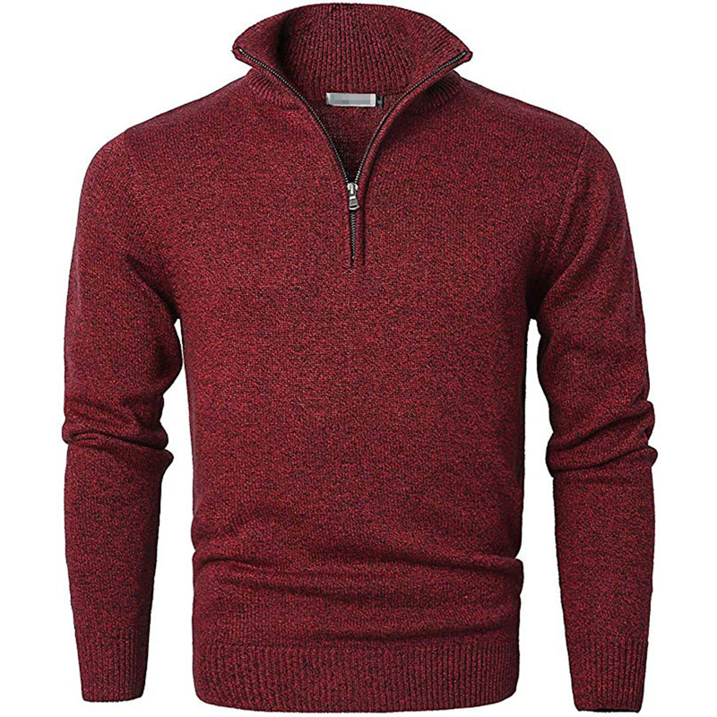Wholesale Mens Thermal Cotton High Neck Sweaters Cable Knit Sweaters for Men