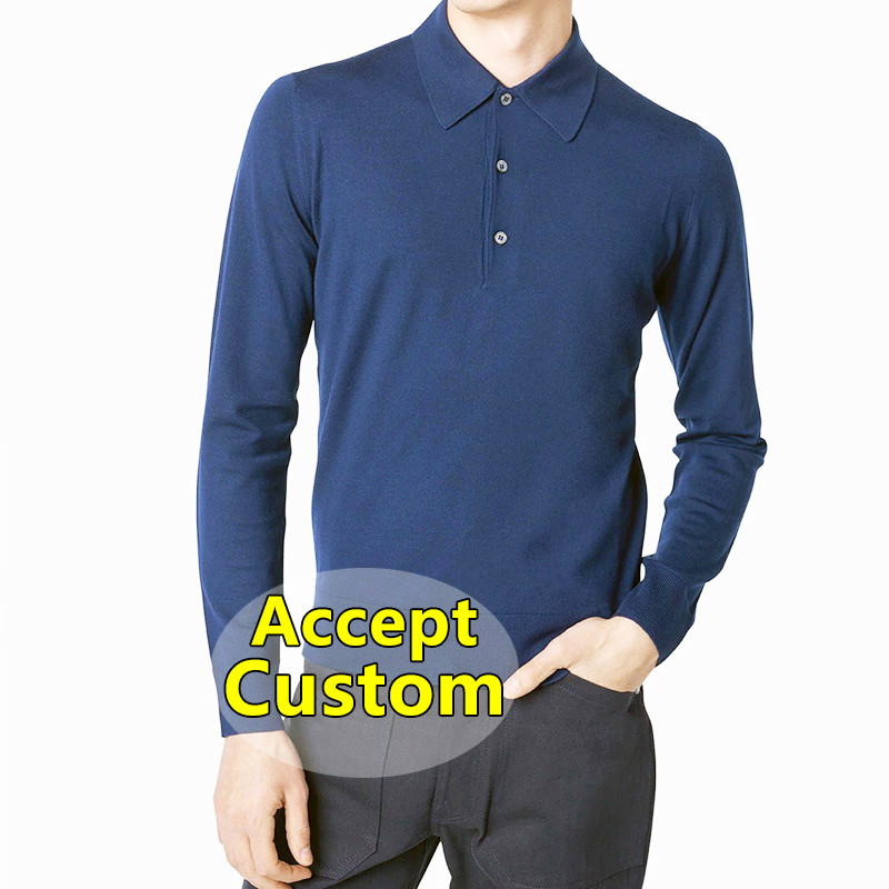 Wholesale Popular Cheap Spring/Autumn Custom Plus Size 100% Cotton Polo Neck Knit Mens Sweaters
