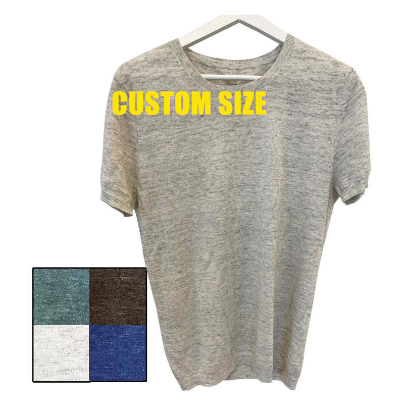 2024 Summer High-end Men's Breathable T Shirt Custom Logo Size Knit Linen Cotton Sporty Plus Size Men's t-shirts