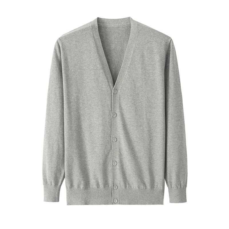 2024 Autumn/Winter Fashion Knit 100% Cotton Cardigan V-neck Men Sweaters