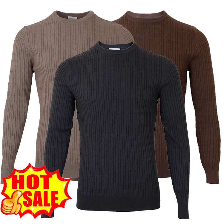 Wholesale/Custom Logo Mens Winter Pull Over Sweater Plus Size Cheap 100% Cotton Long Sleeve Thick Sweater for Men