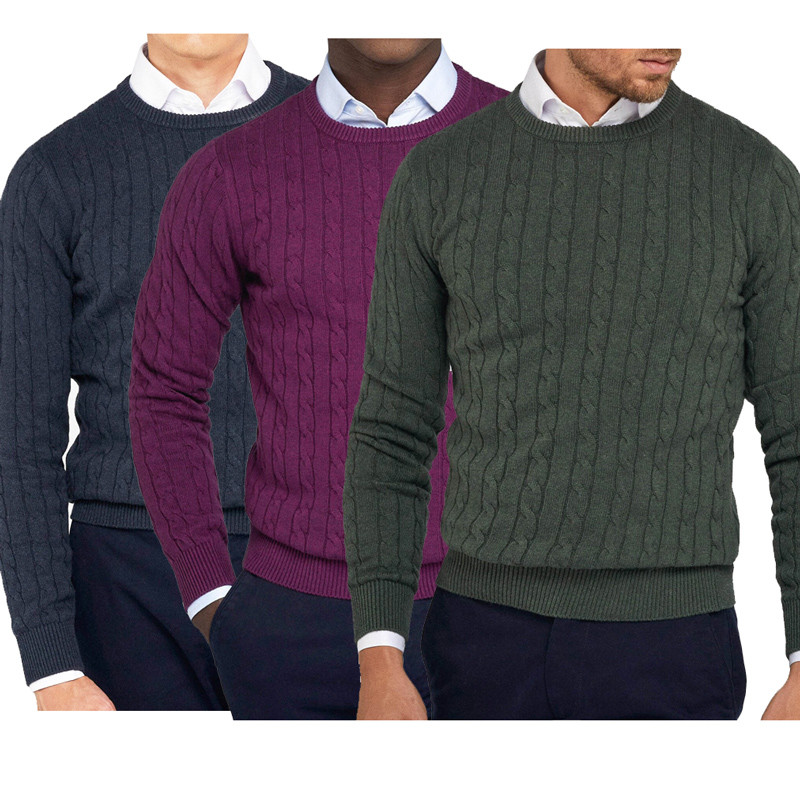 OEM New Men Designer Sweater Dress Winter Plus Size Knit Cotton Men's Casual Sweaters for Wholesale