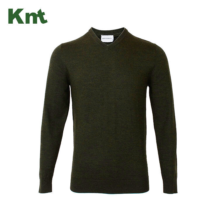 Wholesale 2024 Autumn Plain Mens V Neck Sweaters Custom Design Mens V-neck Sweaters
