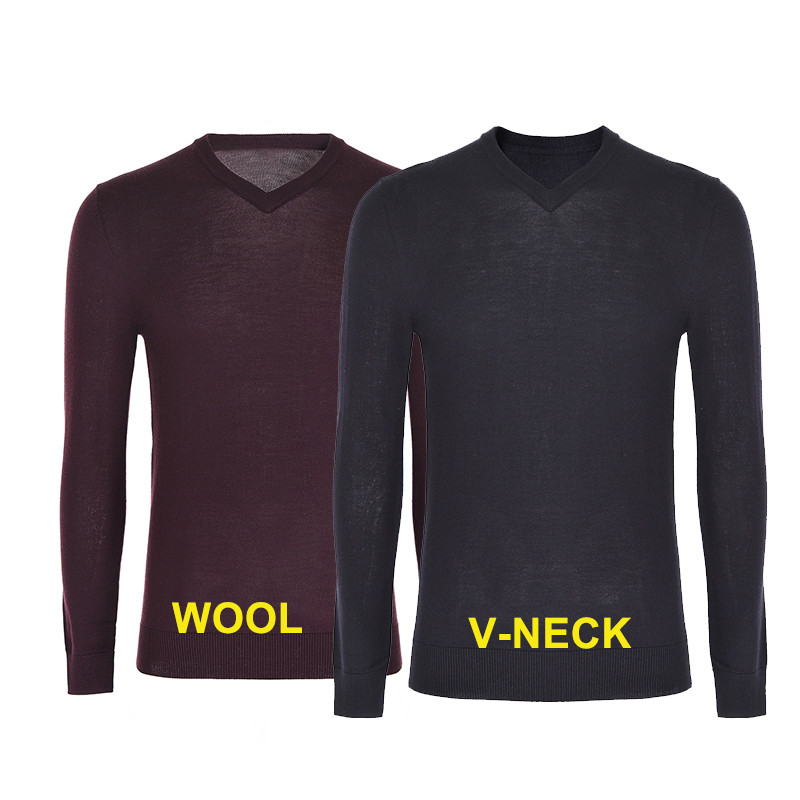 Chinese Knit Sweater Supplier Custom men's Autumn Casual Plus Size Merino Wool V Neck Pullover Sweater Coat