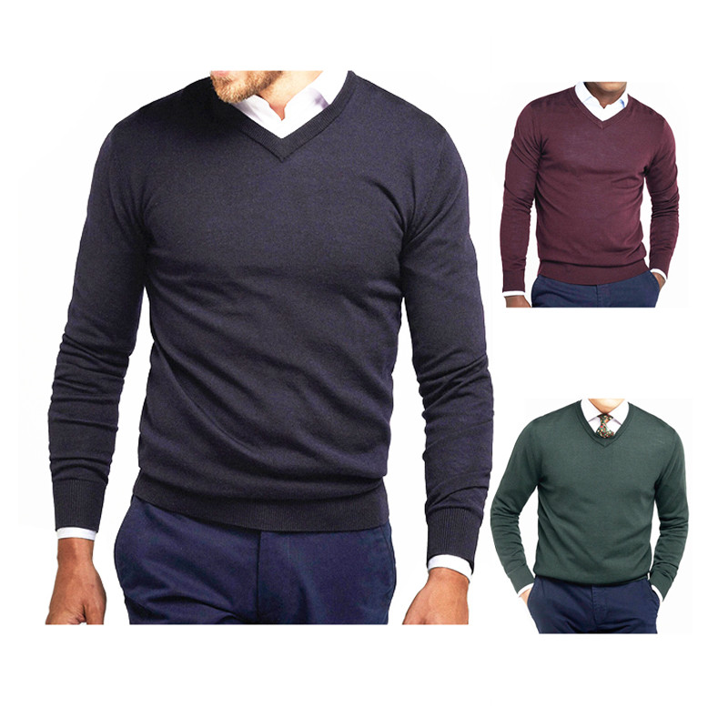 2024 Latest Design Custom Knit V Neck Pullover men's Autumn Casual Plus Size Merino Wool Jacquard Sweater Men 2024 Latest Design Custom Knit V Neck Pullover men's Autumn Casual Plus Size Merino Wool Jacquard Sweater Men