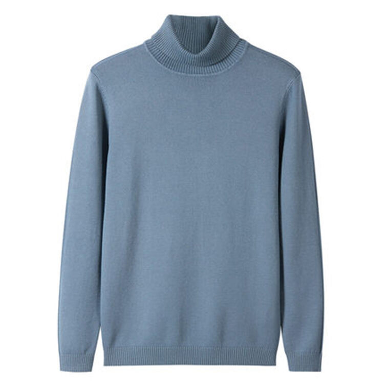 Hot-selling 2024 Winter Plain Mens Turtleneck Knitted Cotton Sweaters Custom Mens Turtleneck Clothing