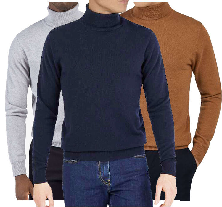 Men Sweater Manufacturer OEM/ODM Spring 100% Cashmere Men's Long Sleeve Turtleneck Sweater Knitted Turtle Neck Sweater for Men