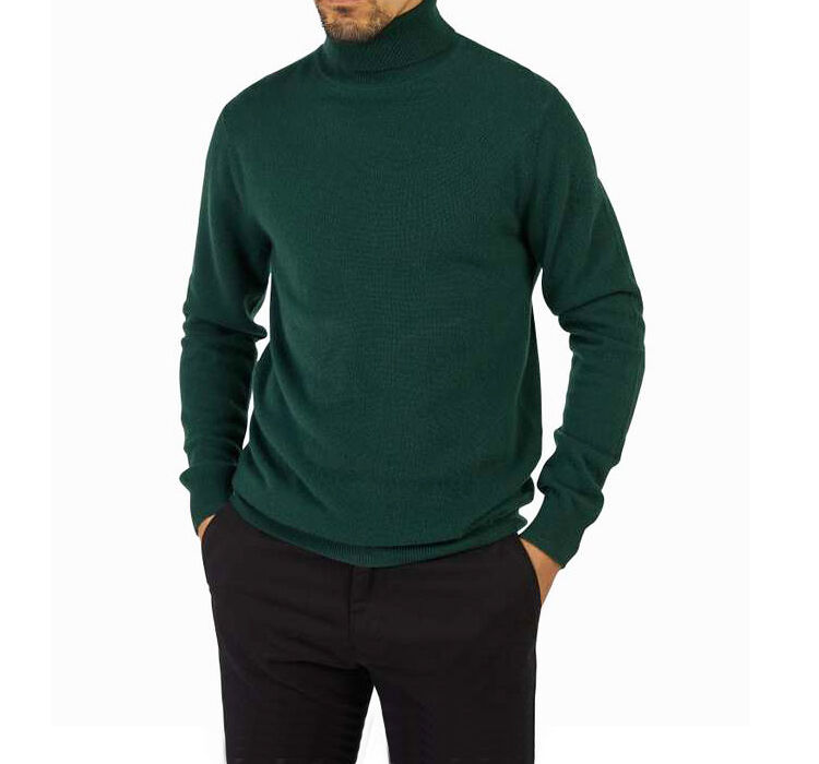 High Quality Fashion Turtle Neck Custom Logo Thick Knit Cashmere Turtleneck Sweater Men Plus Size High Neck Sweater