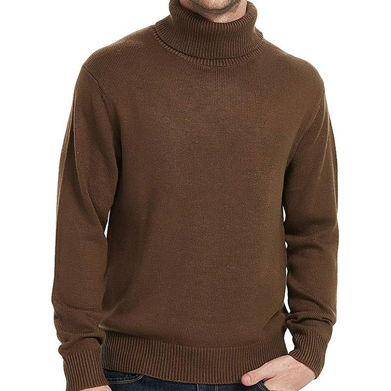 Wholesale Custom Fashion Design Mens Woolen Casual Turtleneck Sweater Knitted Oversized Turtle Neck Merino Wool Sweater for Men