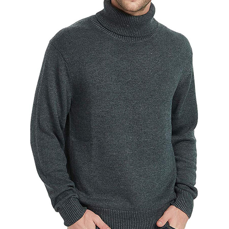 Wholesale Custom Fashion Design Mens Woolen Casual Turtleneck Sweater Knitted Oversized Turtle Neck Merino Wool Sweater for Men