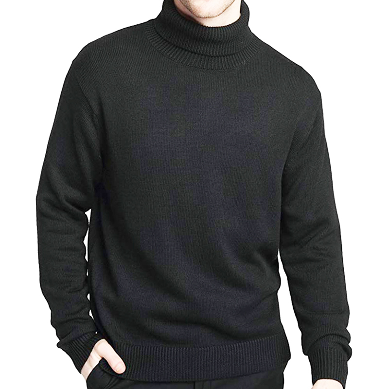 Wholesale Custom Fashion Design Mens Woolen Casual Turtleneck Sweater Knitted Oversized Turtle Neck Merino Wool Sweater for Men