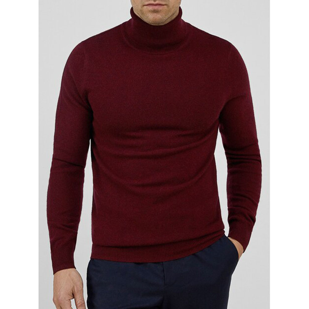 Fashion turtleneck warm cashmere sweater for men knit sweater
