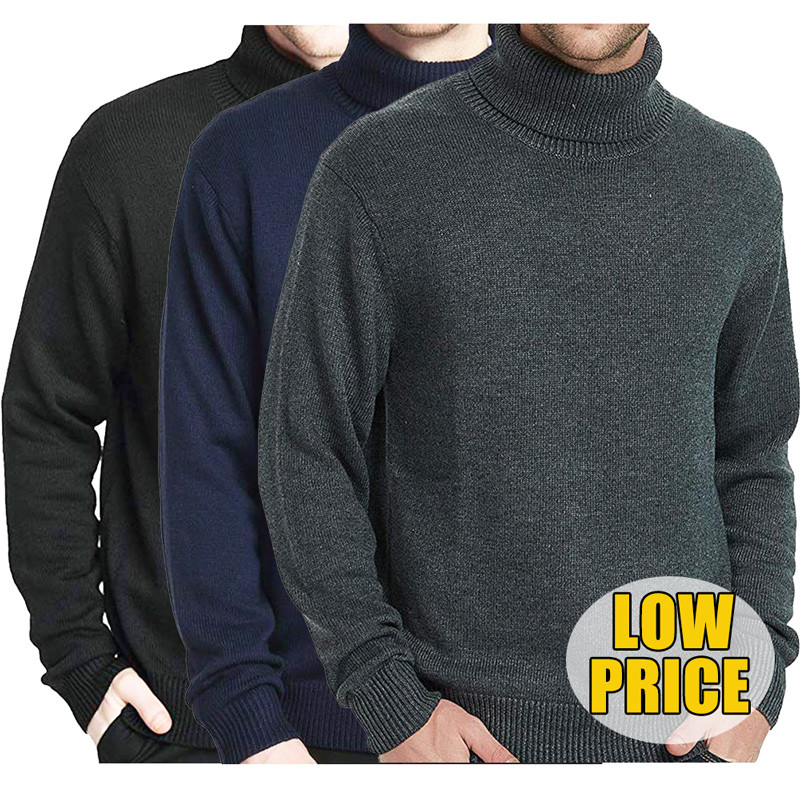 China Sweater Supplier Custom/Wholesale Fashion Low Price Winter Men Knit Pullover Casual Wool Turtle Neck Thick Sweater Men