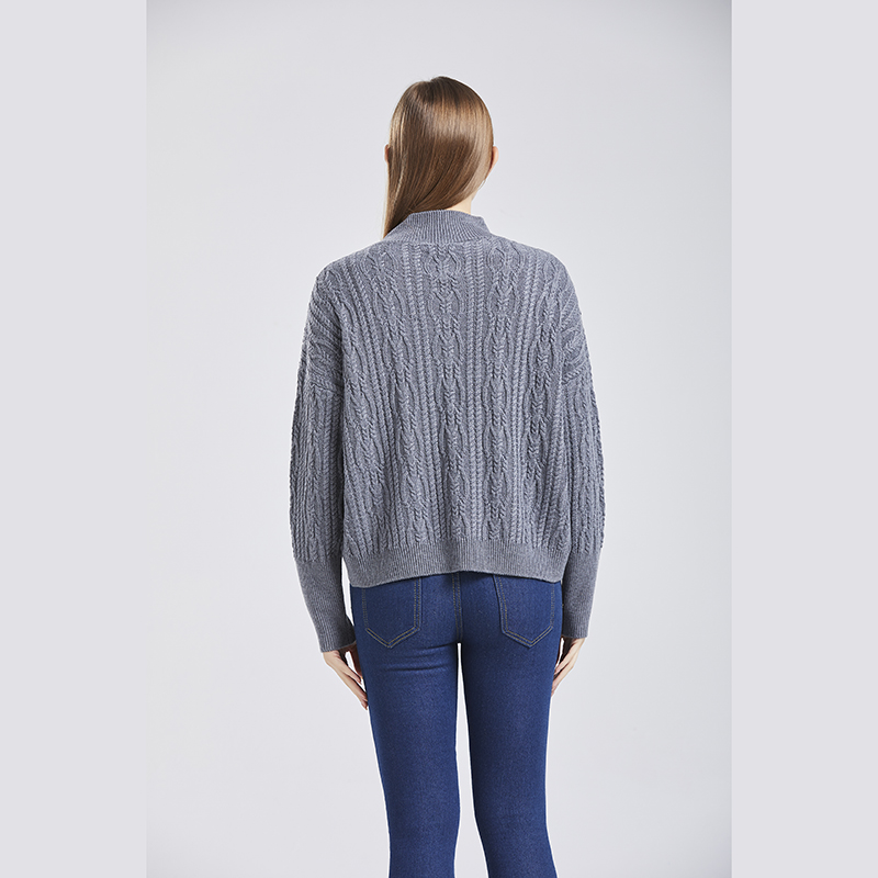 2024 custom new knitted crew neck fashion shirt cotton sweater woman