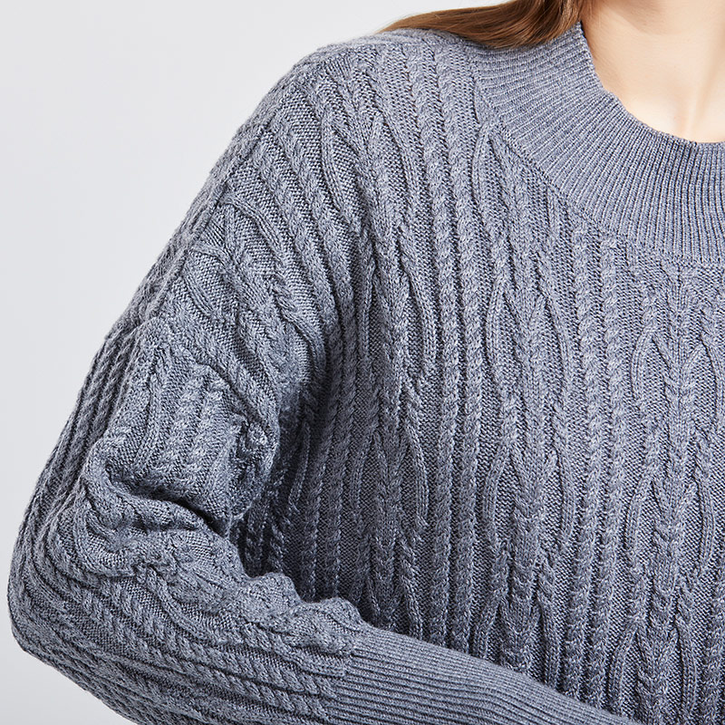 2024 custom new knitted crew neck fashion shirt cotton sweater woman