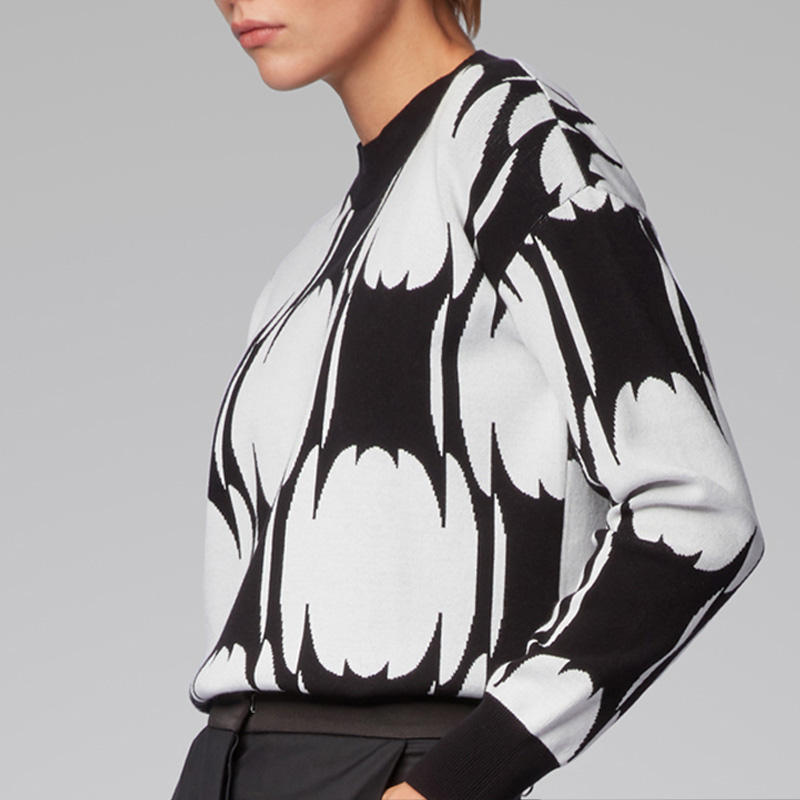 Custom European Grey Top Women Long Necklace Custom Jacquard Fuzzy Knitted Guy Crew Neck Girls Sweater Custom European Grey Top Women Long Necklace Custom Jacquard Fuzzy Knitted Guy Crew Neck Girls Sweater