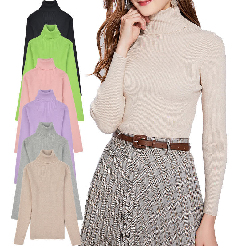 Custom Ladies Cashmere Turtleneck High Neck Wool Knit Pullover Women Cos Sweater Custom Ladies Cashmere Turtleneck High Neck Wool Knit Pullover Women Cos Sweater