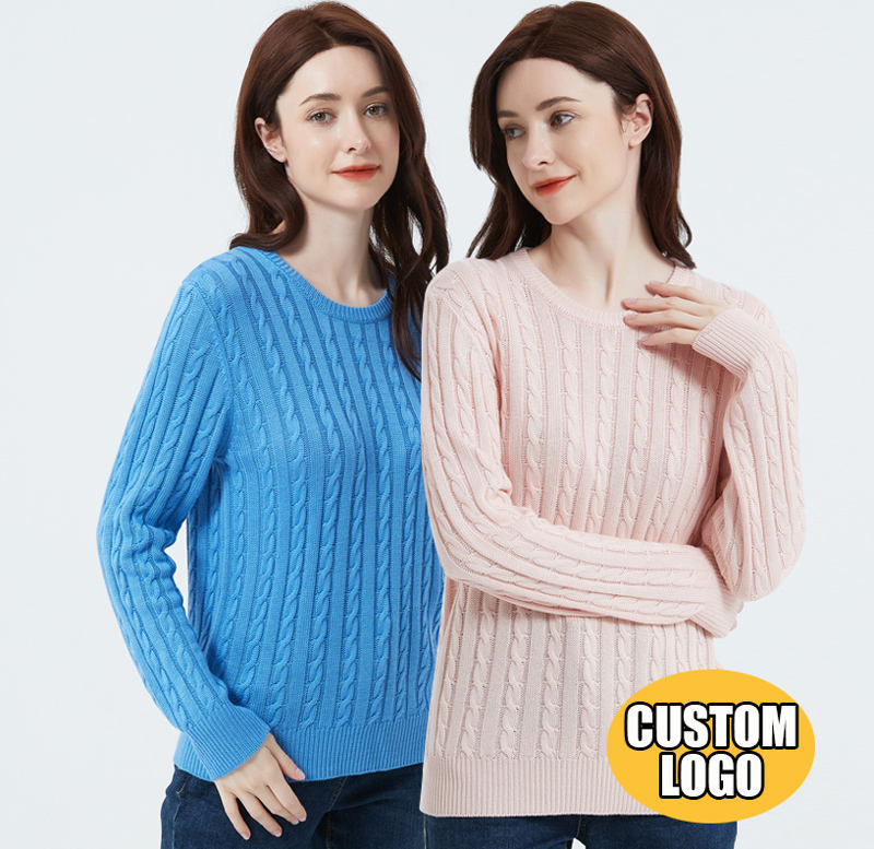 2024 Fashion Women's Pullover Sweater Dress Custom Logo Womens Knit Rib Sweaters for Autumn & Winter