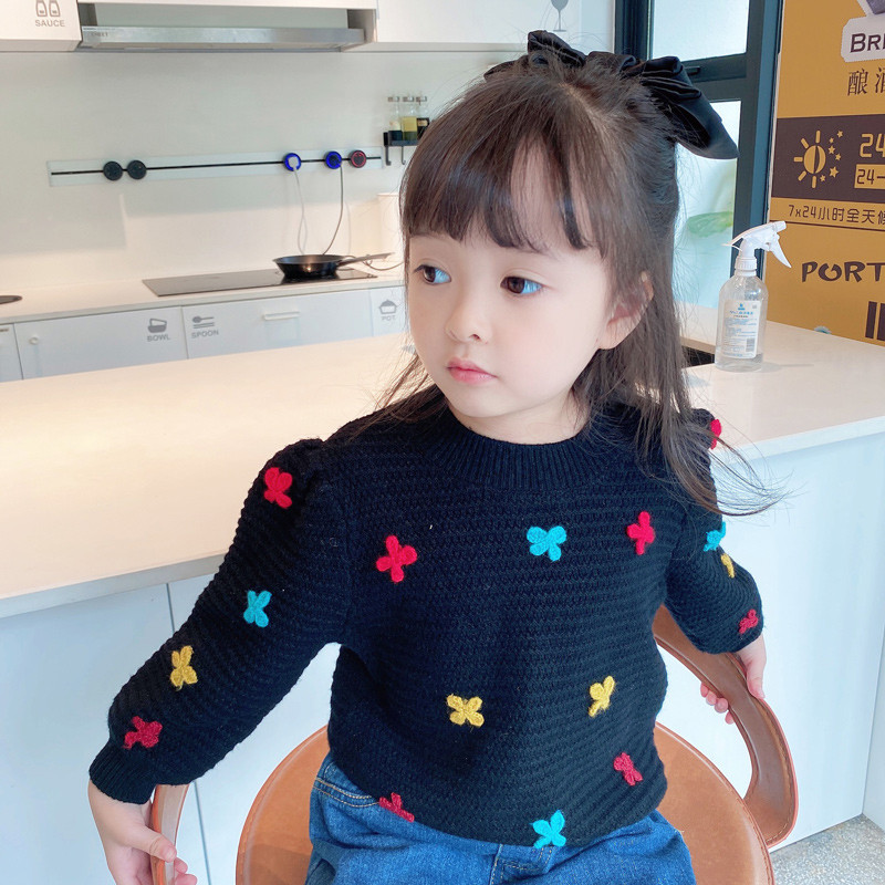 Eco Black Carton Butterfly Knit Cotton Girl Baby Wool children's Knit Kids Sweater Eco Black Carton Butterfly Knit Cotton Girl Baby Wool children's Knit Kids Sweater