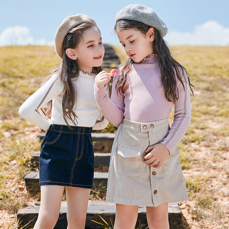 Wholesale Children Boutique Clothing Baby Girls New Design Pullover Kids Winter Knits Jumpers Sweaters