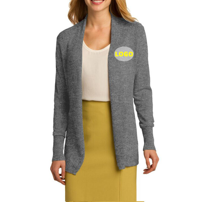 Wholesale Fashion Ladies' Bank Airlines Office Employee Sweater Women Knitted Uniform Open Front Sweater Cardigan Set for Autumn
