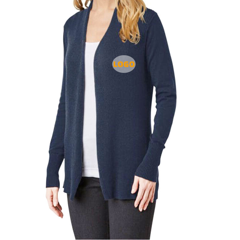 Wholesale Fashion Ladies' Bank Airlines Office Employee Sweater Women Knitted Uniform Open Front Sweater Cardigan Set for Autumn