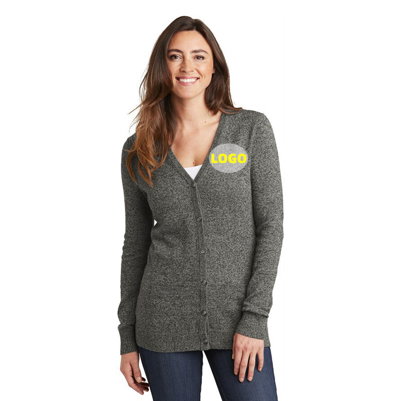 Custom Logo Office Lady Employee Uniform Sweater Women Knitted Uniform Sweater Cardigan