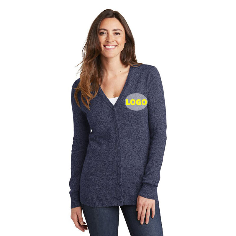 Custom Logo Office Lady Employee Uniform Sweater Women Knitted Uniform Sweater Cardigan