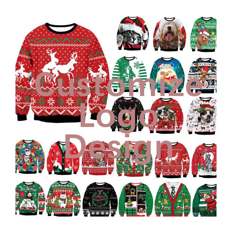ODM OEM Men Women Ugly Christmas Sweater Reindeer Christmas Jumpers Couple Holiday Party Xmas Sweater