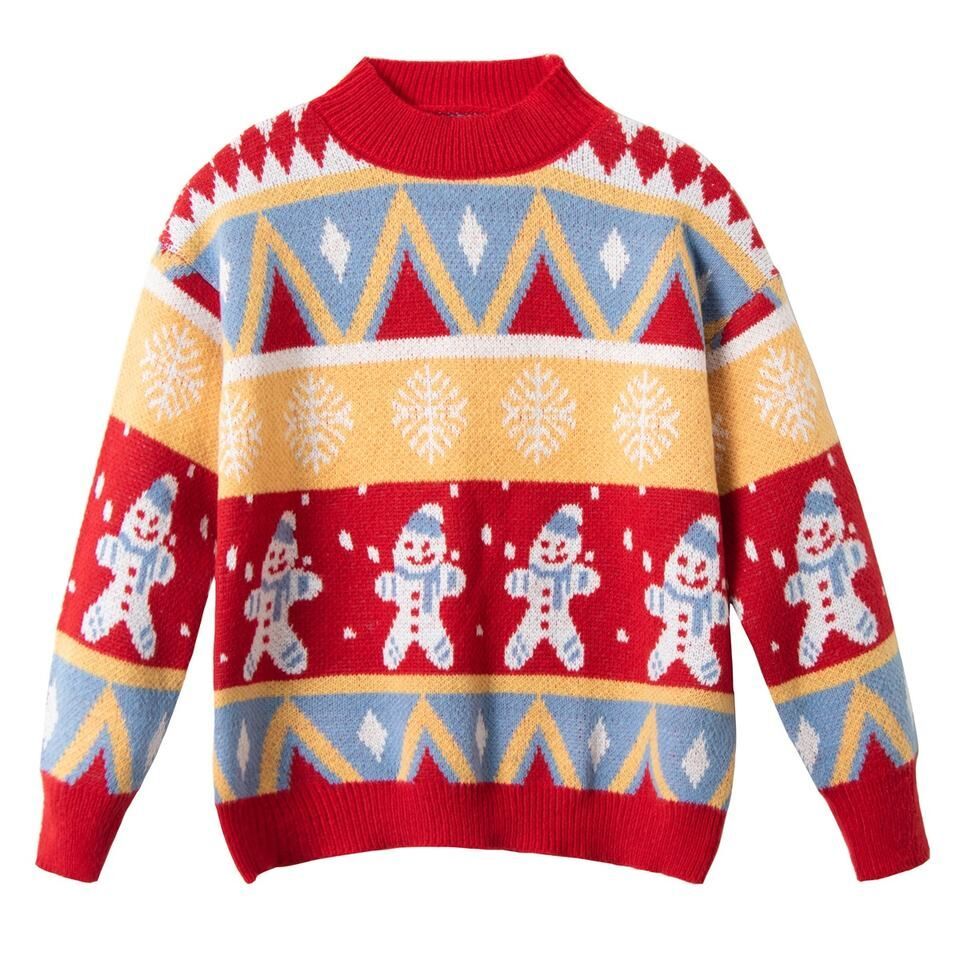 Custom logo OEM ODM thick ladies snowman jacquard unisex christmas pullover knitwear womens knitted jumpers ugly sweaters