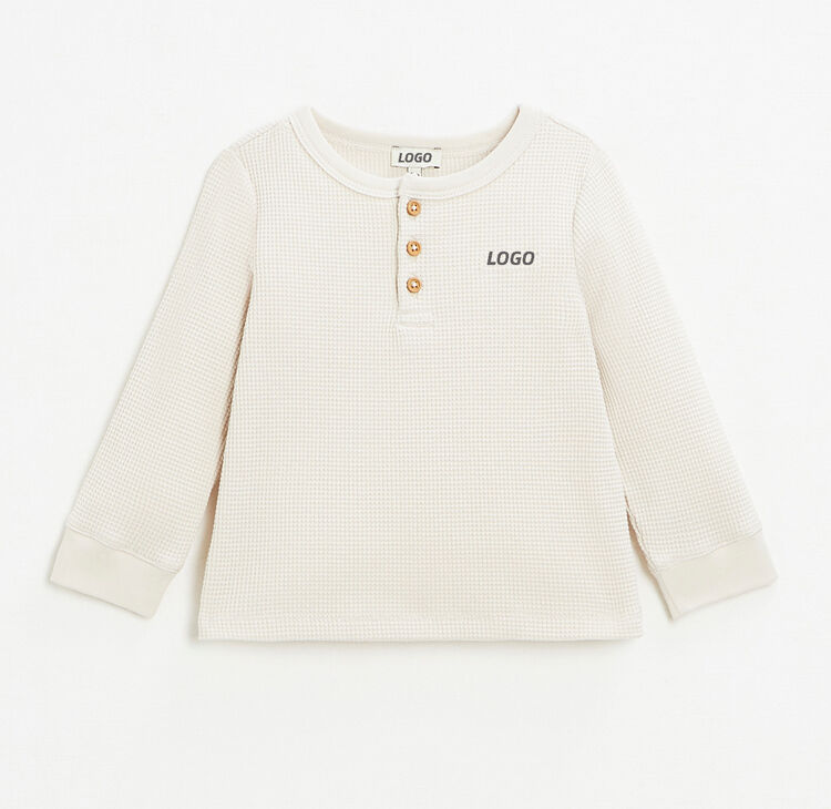 Latest Solid Color Custom Logo Baby Knitted Pullover 100% Cotton Sweater with button Latest Solid Color Custom Logo Baby Knitted Pullover 100% Cotton Sweater with button