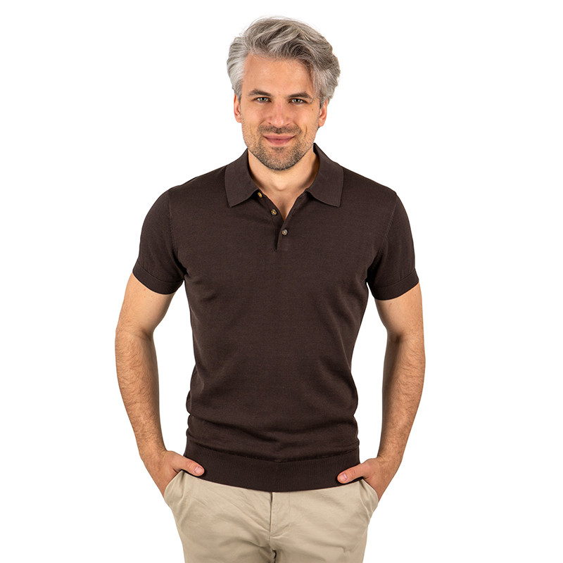 2024 New Design Cheap Custom Logo Men's Silk Cotton Polo t-shirt Knit Casual Polo Shirts